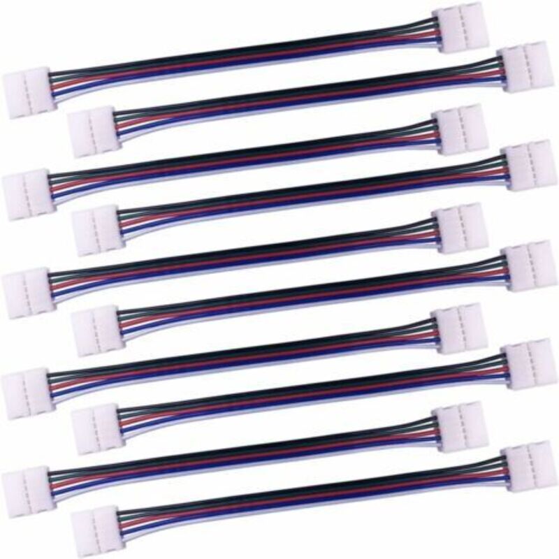 10 Stück Rgbw-verbindungskabel, 5-polig, Für 10 Mm Led-streifen, Lichtkonverter, Lötfreier Led-streifen-adapter Zum Verbinden Von Zwei Smd 5050 Rgbw Led-streifen, Set – 17 Cm Lang