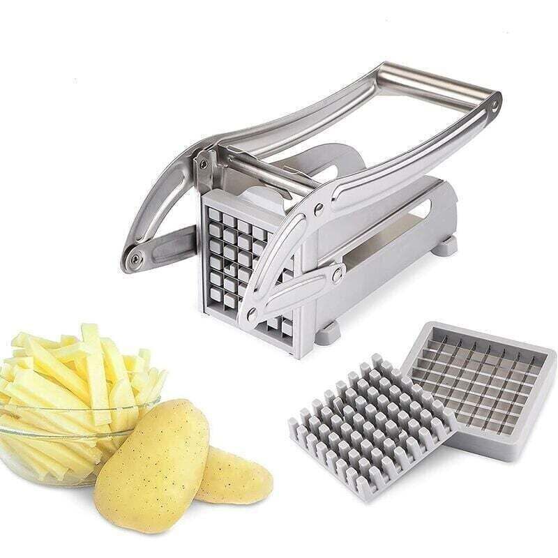 Professionelle Edelstahl-pommes-frites-schneidemaschine Mit Ersatzklinge, Manuelle Kartoffel- Und Gemüseschneide Für Zwiebeln, Kartoffeln, Karotten Und Obst