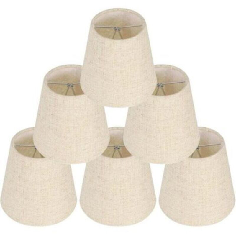 Set Aus 6 Lampenschirmen Für Tischlampen, Klemm-lampenschirme, Ersatz-lampenschirme Aus Leinen, Kleine Klemm-lampenschirme Für Nachttische, Wandlampen Aus Kristall Und Kronleuchter