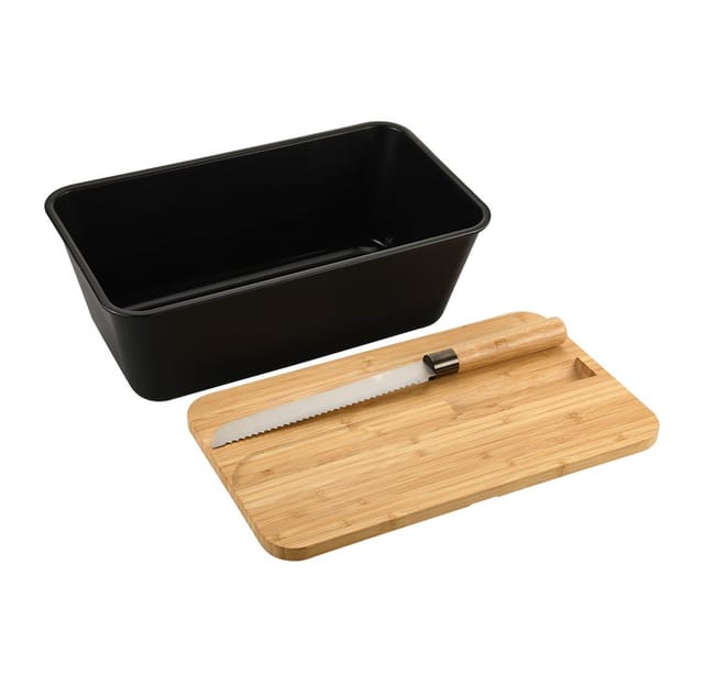 KESPER® Brotkasten Brotbox mit Messer, Melamin, (Set, 3-tlg), inkl. integriertem Brotmesser