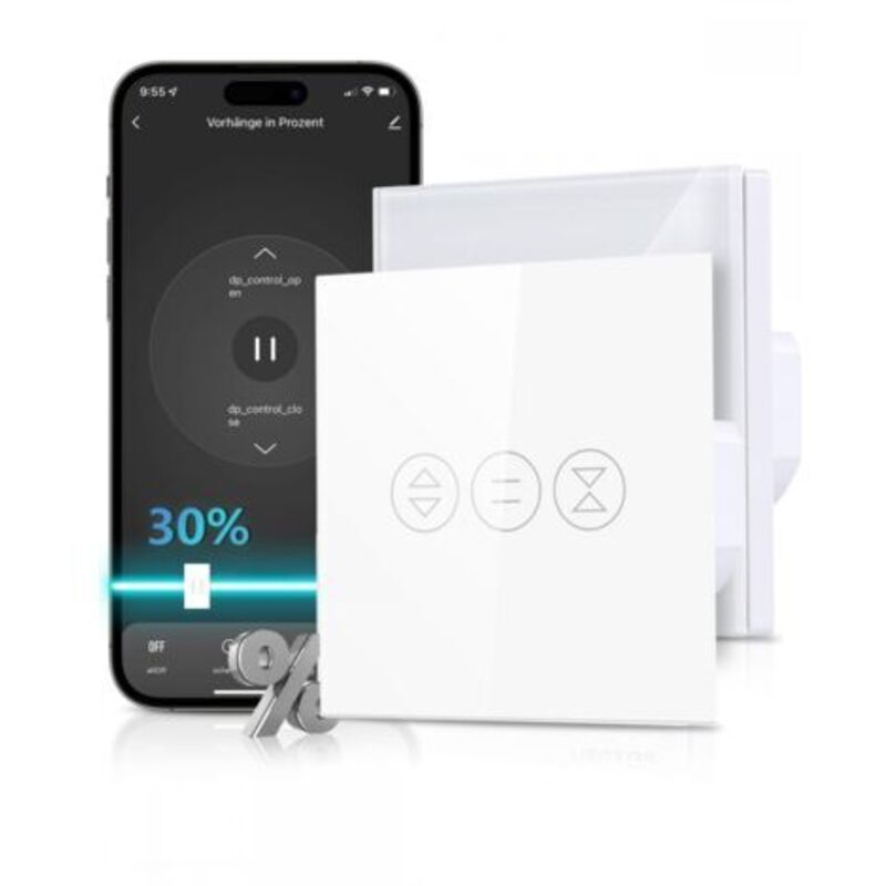 Wifi-rollladenschalter, Wifi-rollladen-storen-schalter Kompatibel Mit Alexa Und Google Home, Wifi-touch-schalter, Timer Und Teilen【neutralleiter Erforderlich】2 Stück