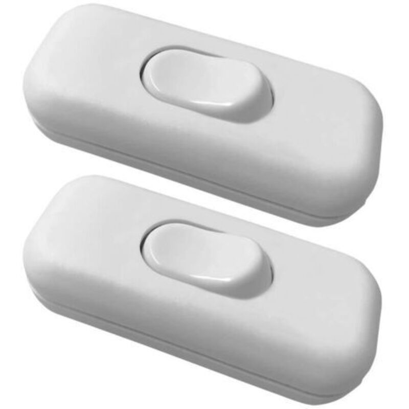 2 Stück Zweipoliger Wippschalter 6a 250v, Kippschalter Dimmer/schalter Für Lampe, Weiß
