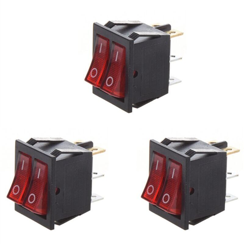 Spst Ein-aus-wippschalter, Doppelt, 6-polig, Rotes Licht, 15a 250v Ac Für Boote