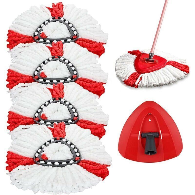 4er-pack Ersatz-mikrofaser-wischköpfe + 1 Wischmopp-kopf Kompatibel Mit Vileda 2-in-1 Turbo Mop, O-cedar