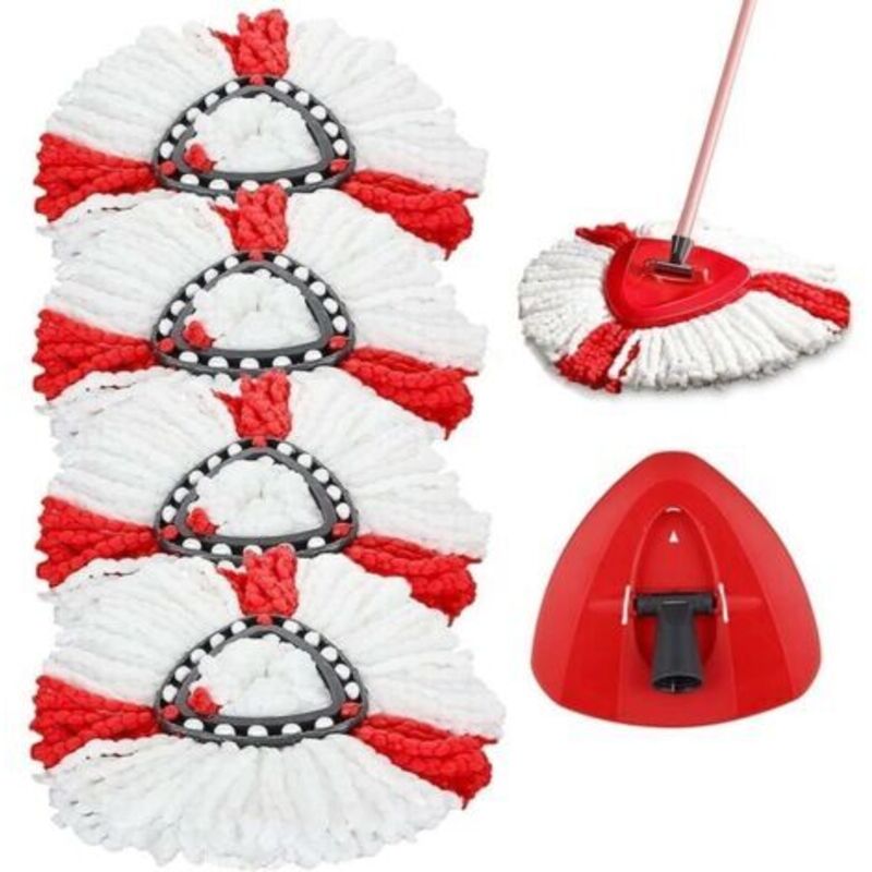 4er-pack Ersatz-mikrofaser-wischköpfe + 1 Wischkopf Kompatibel Mit 2-in-1 Turbo Mop, O-cedar