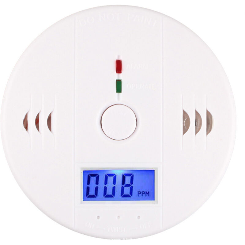 Kohlenmonoxid-detektor, Intelligenter Co-melder Mit Lcd-bildschirm, Mit Testknopf Und Led-statusanzeige (1 Stück, 10x3,7 Cm) - Bluedeer