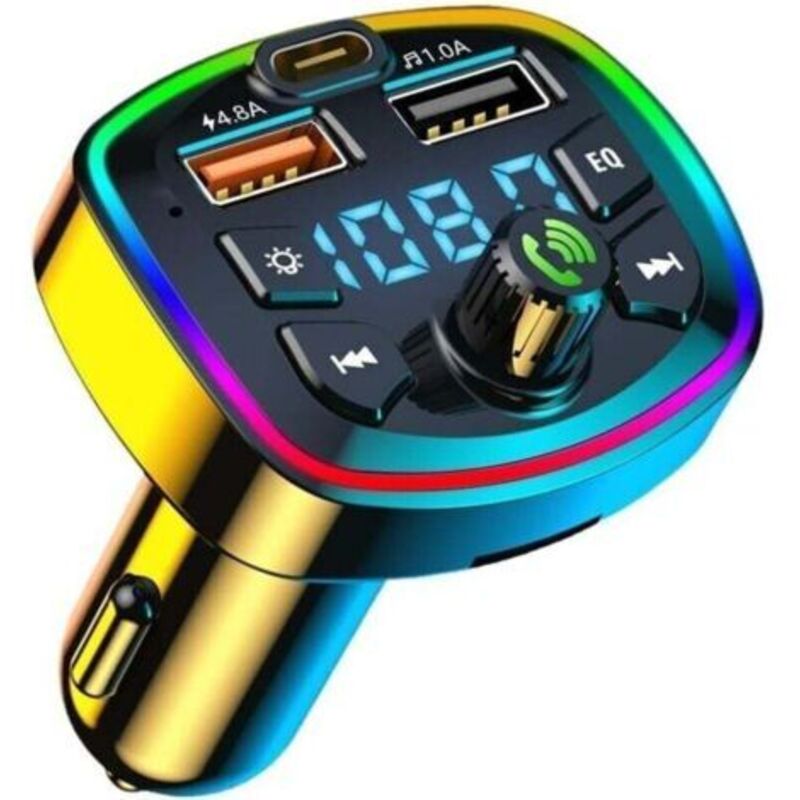 Bluetooth Auto Fm-transmitter, Radioadapter Mp3-player, Schnellladegerät Für Zigarettenanzünder, Musikzubehör Für Autos, 4,8a Usb-sender-kit, Freisprechanrufe, Unterstützung Für Usb/tf-karte