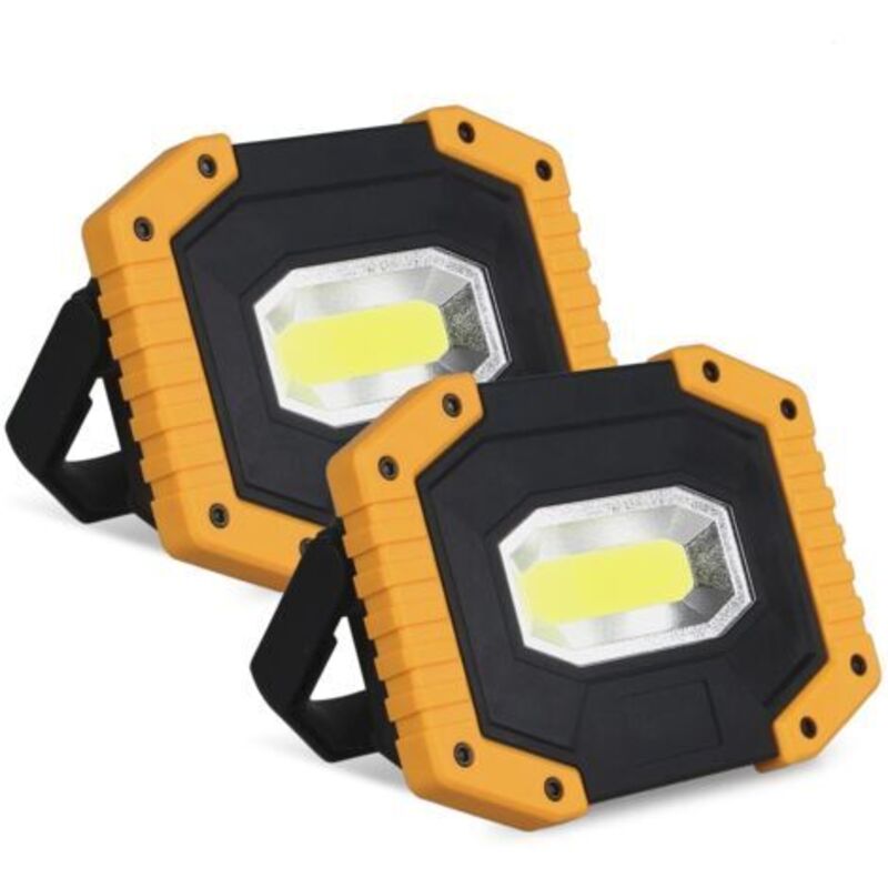 Wiederaufladbare Led-arbeitsscheinwerfer 30w 2000 Lm, Baustellenlicht Mit 4x Akku, 3 Modi, Tragbare Usb-laterne Für Camping, Baustelle, Garage, Werkstatt (2er-pack) Npterbl