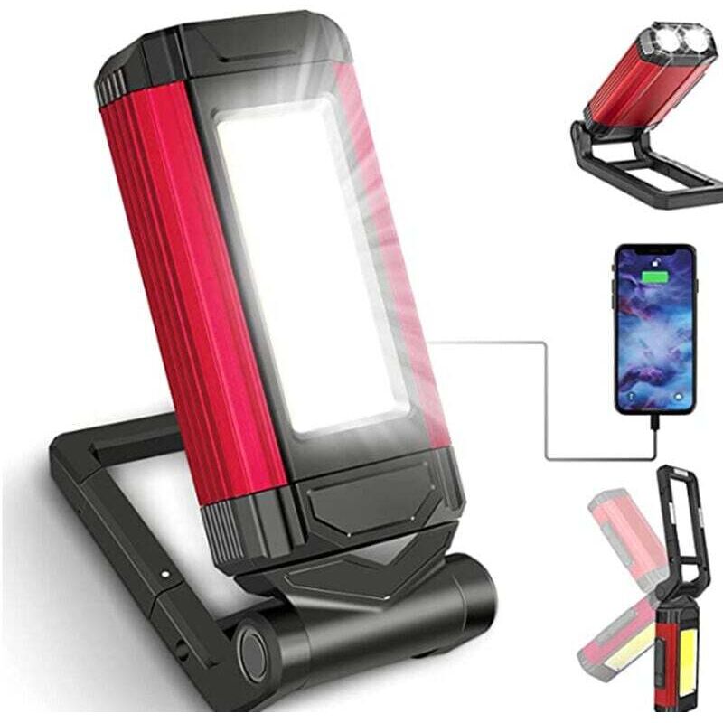 Wiederaufladbare Led-arbeitsleuchte 360° – Magnetischer Sockel – Ipx6 Wasserdicht – Usb-c-ladung – Für Baustellen Und Camping