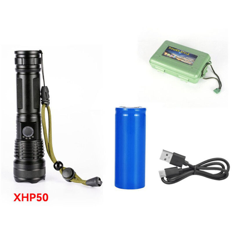 Extrem Leistungsstarke Led-taschenlampe – S6000 Wiederaufladbare Taktische Taschenlampe Mit 3000 Lumen, Usb-aufladbare Led-taschenlampe, 4 Modi, Einstellbare Helligkeit, Zoombar Und Wasserdicht