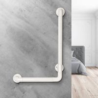 Rutschfeste Dusch-haltegriffstange, L-förmiger Griff, Wandbefestigt, Für Badewanne, Schlafzimmer, Treppengeländer, Weiß, 60 X 40 Cm