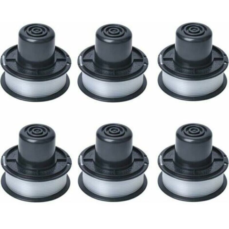 Spule Mit Faden A6226 Kompatibel Mit Automatischen Rasenmähern Black & Decker Gl250 / Gl310 / Gl360 / Gl360sb. 6 M Faden Enthalten. 6er-pack Spulen.