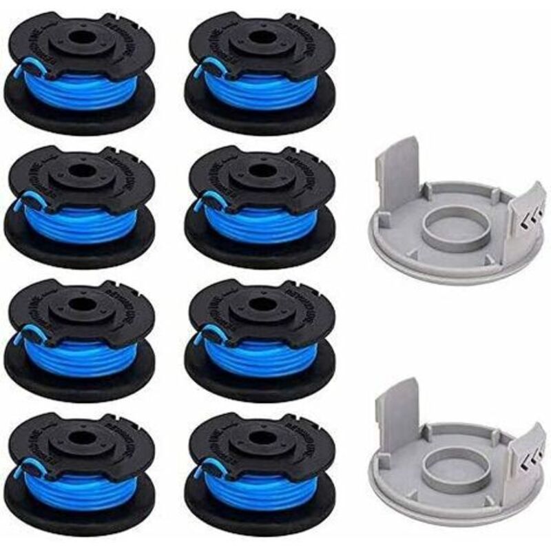 10 Ersatzspulen-pakete Für Fadenschneider 0,065 Zoll Für Ryobi 18v 24v 40v, Kompatibel Mit Ryobi One+ Ac14rl3a, Kabelloser Fadenmäher 11ft, 8 Spulen + 2 Schneidkappen