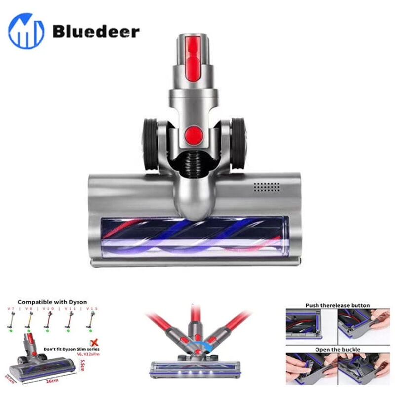 Bürste Kompatibel Mit Dyson V7 V8 V10 V11 V15, Turbo-bürstenkopf Mit Direktantrieb Als Zubehör Für Staubsauger