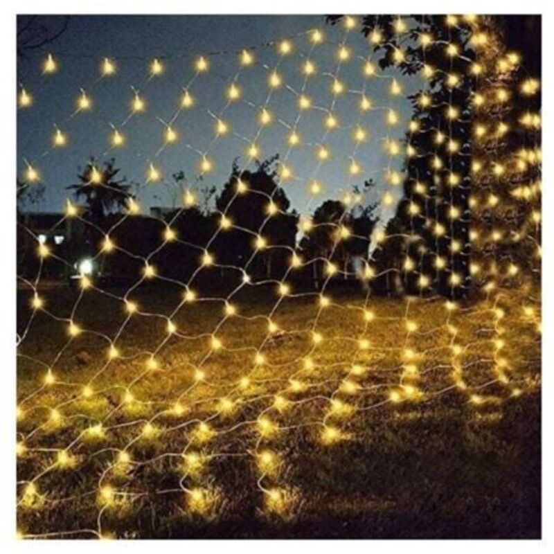 Außen-lichterkette 3m X 2m – 192 Warmweiße Leds – 8 Lichtmodi – Wasserdicht Ip44 Für Innen- Und Außenbereich
