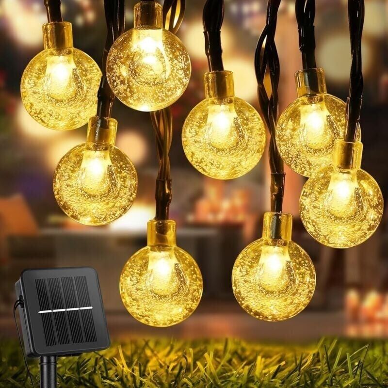 Solare Lichterkette Für Außen, 12m 100leds Außen-lichterkette, 8 Modi Ip65 Wasserdichte Solare Außen-lichterkette Für Garten, Hof, Hochzeit, Party, Dekoration (warmweiß)
