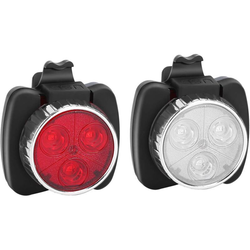 Fahrrad-led-lampe, Wiederaufladbare Vordere Und Hintere Fahrradbeleuchtung, 4 Helligkeitsstufen, Stoßfeste Und Wasserdichte Usb-beleuchtung, Für Mtb, Trekkingrad, Radfahrer, Kinderwagen, Camping