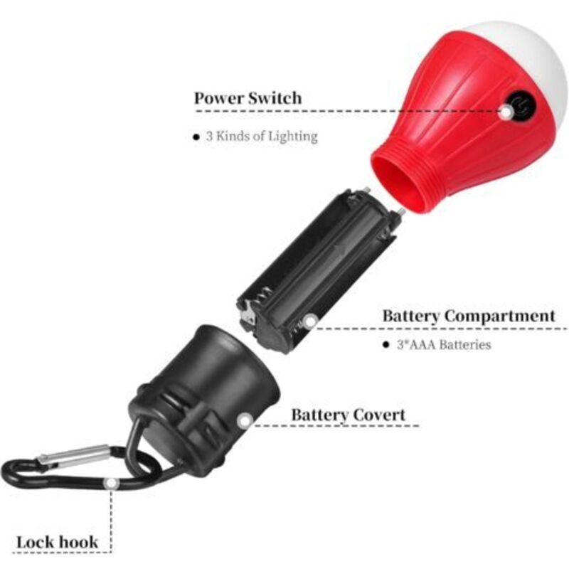 Campinglampe, 4x Led-campinglaterne, Batteriebetriebene Campinglampe, Tragbare Zeltleuchte, Wasserdichte Notbeleuchtung Für Camping [energieklasse A++] Npterbl