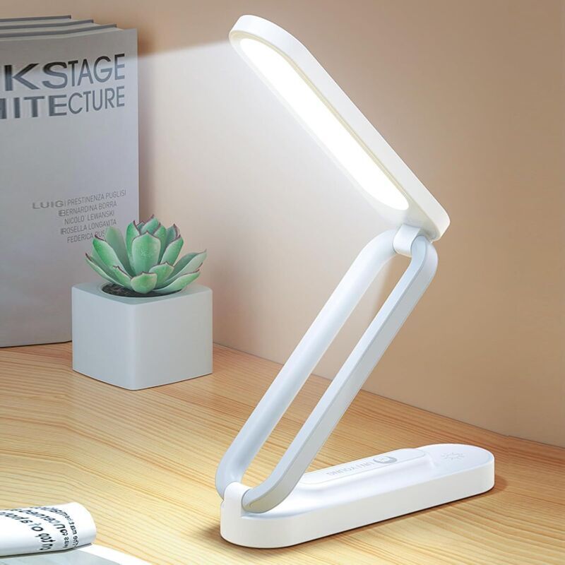 Faltbare Kabellose Led-schreibtischlampe – 3-stufige Dimmfunktion – Augenschonend – Usb-aufladbar – 3 Bis 12 Stunden Akkulaufzeit