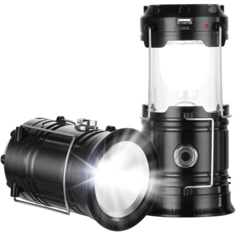Solar-campinglampe Bei Stromausfall – Usb-aufladbare Lampe, Unverzichtbar Für Camping, Faltbare Und Wasserdichte Solarlampe Für Notbeleuchtung Im Innen- Und Außenbereich (set)