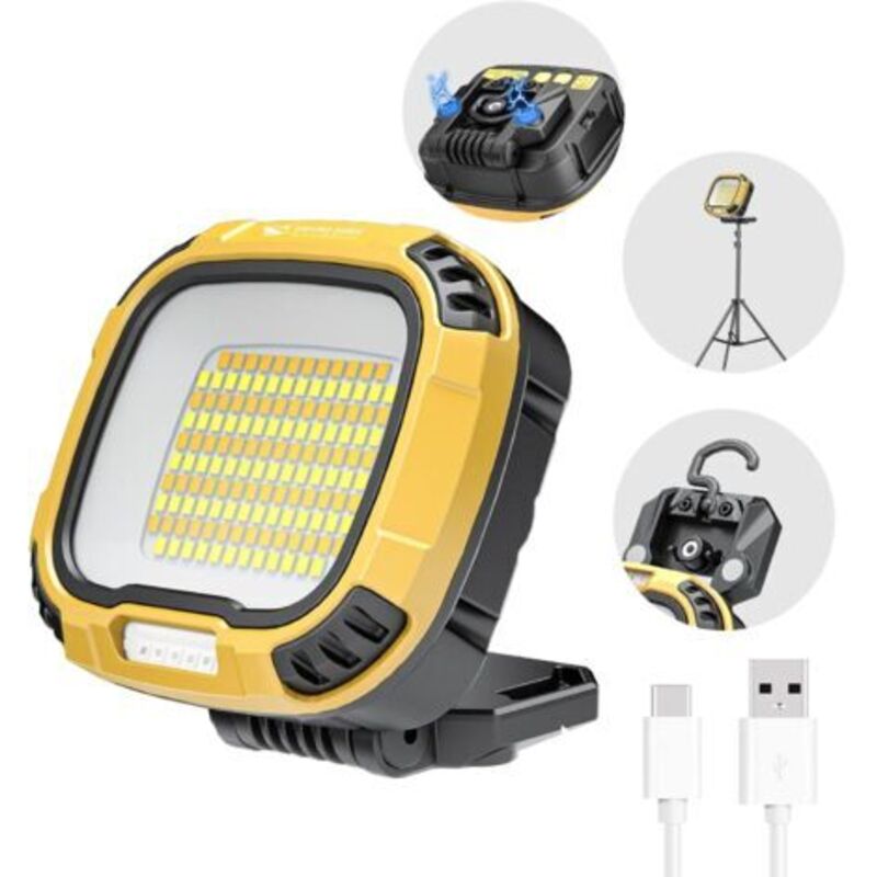 Arbeitslampe, 4000 Lm Led-inspektionsleuchte, Wiederaufladbar, Tragbar, Magnetisch, Wasserdicht, Mit 14 Lichtmodi Für Auto, Garage, Camping Und Notfälle, Arbeits-inspektions-beleuchtungslampe