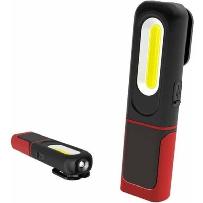 Wiederaufladbare Led-arbeitsleuchte, 2-in-1 Inspektionslampe Mit 360°-drehung Und 5-w-cob-led-taschenlampe Mit Magnetfuß Und Haken Für Zuhause, Werkstatt, Camping Und Diy-projekte