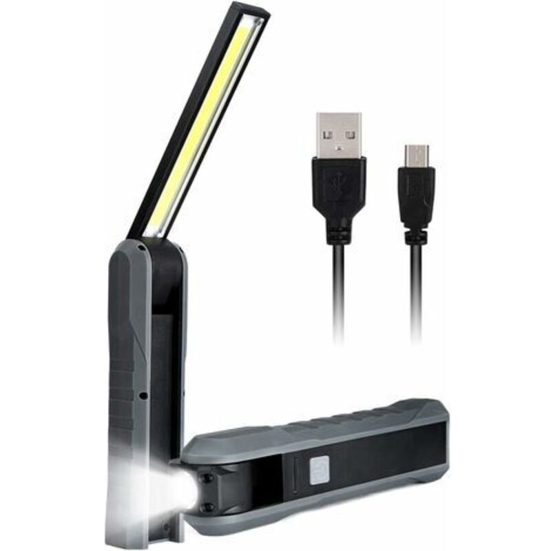 Led-arbeitslampe, Taschenlampe, Usb-aufladbar, Cob-werkstattlampe, Akku Mit Haken, Magnetischer Sockel, Inspektionslampen Für Zuhause, Garage, Büro Und Arbeitsbereich