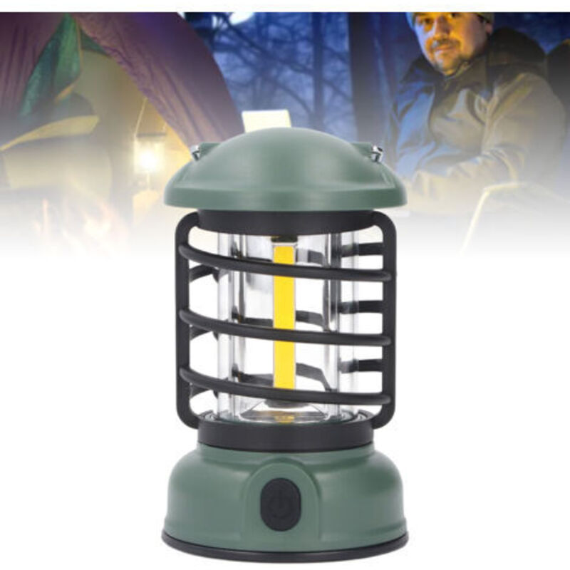 Wiederaufladbare Campinglaterne Mit 3 Geschwindigkeitsstufen, Ipx4 Wasserdicht, Tragbare Retro-zeltenlampe Für Angeln Und Notfälle Bei Stromausfall, Dubuns