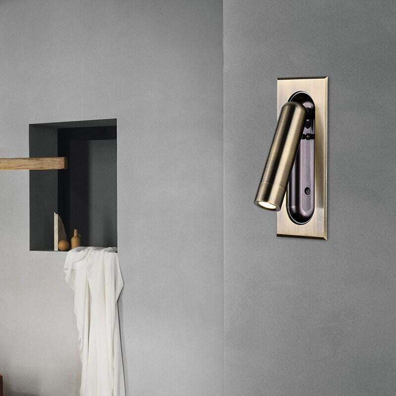 Eingebaute Led-wandleuchte 3w – Warmlicht 3000k – Aluminiumgehäuse – 350° Schwenkbarer Kopf – Blendfrei Für Visuellen Komfort