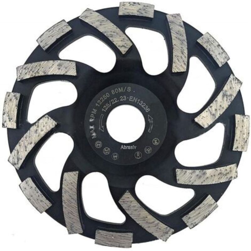 Diamantscheibe Für Winkelschleifer 125mm – Doppeltreihige Betonschleifscheibe – Zum Polieren Und Reinigen Von Beton, Marmor, Granit – Nass- Und Trockengebrauch