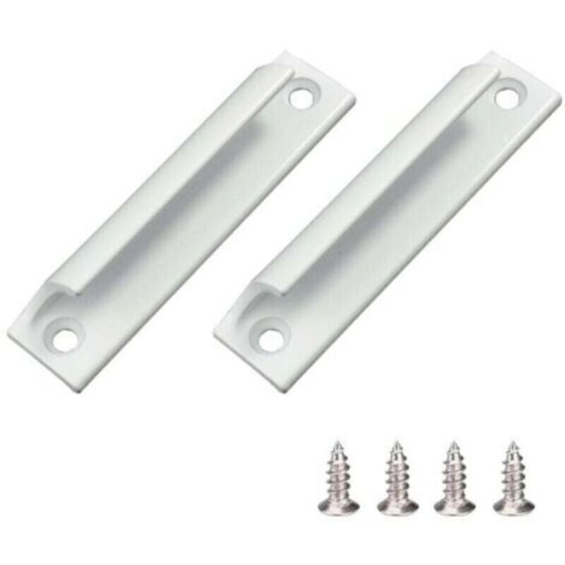 Schiebegriff Für Fenstertüren, Möbel Und Schubladen Aus Aluminiumlegierung - 2 Stück Mit Schrauben - Weiß - Beschläge Für Fenster - Ouylaf