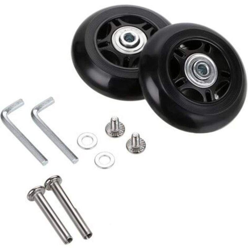 Set Mit 2 Ersatzrollen Für Koffer, 70 X 24 Mm – Gummi Und Metall – Einfache Installation – Kompatibel Mit Möbeln Und Rollstühlen