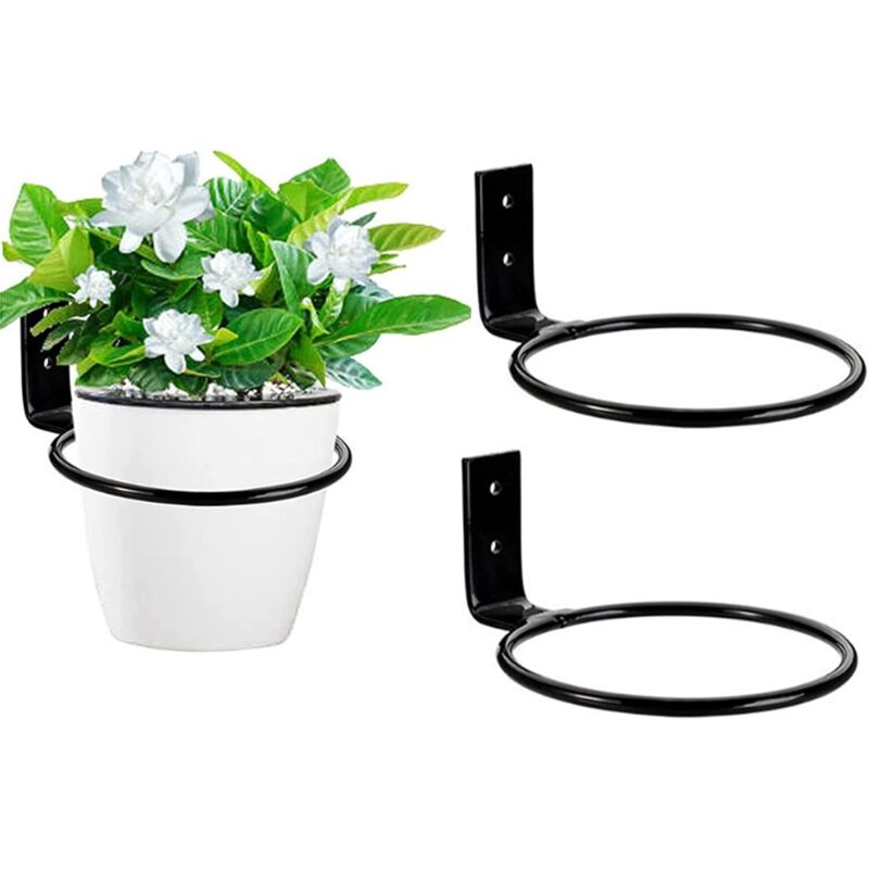 3-teiliges Wanddekoration-set Für Blumentöpfe, Metall-ringhalterung Für Blumentöpfe, Regalwand Für Blumentöpfe, Geeignet Zum Aufhängen Von Blumentöpfen, Ideal Zur Dekoration Von Balkonen Und Fluren
