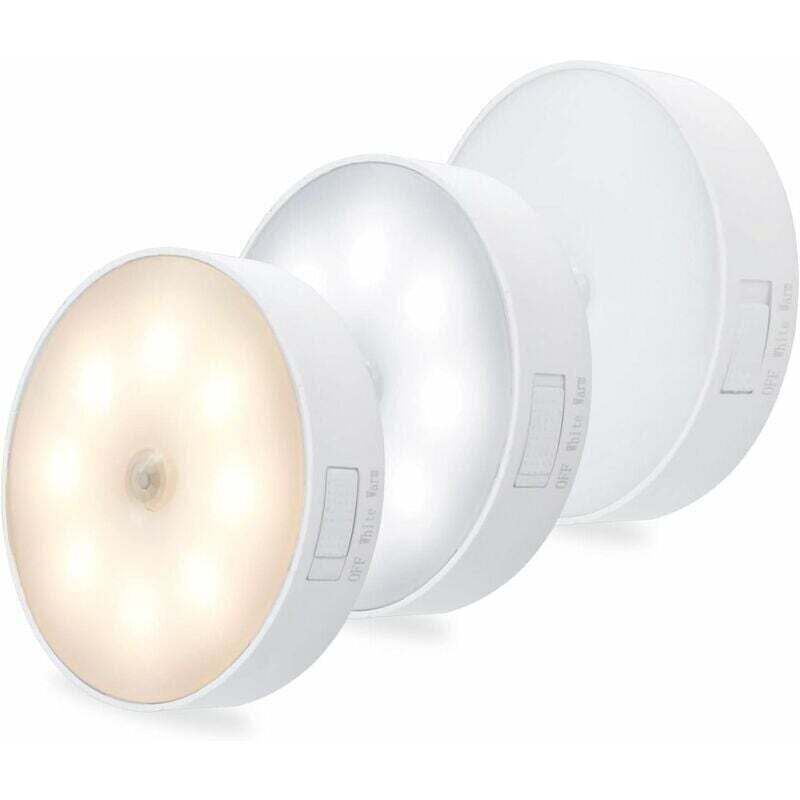 Led-nachtlicht Mit Bewegungsmelder Für Innenräume, Usb-aufladbare Led-lampe, 1w Automatische Led-beleuchtung Mit 3 Modi Für Küche, Schlafzimmer, Flur, Treppe, Garage, 3er-pack