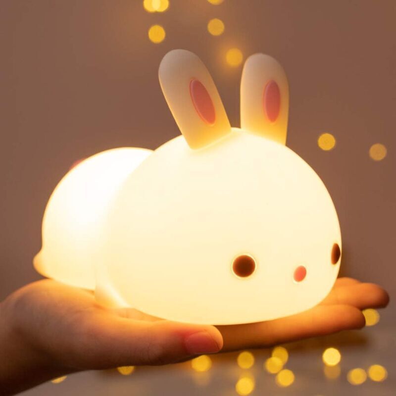 Wiederaufladbare Led-nachtlampe Für Kinder Aus Silikon – Berührungsempfindlich Mit 7 Farben – Laufzeit Bis Zu 200 Stunden – Dimmbare Helligkeit