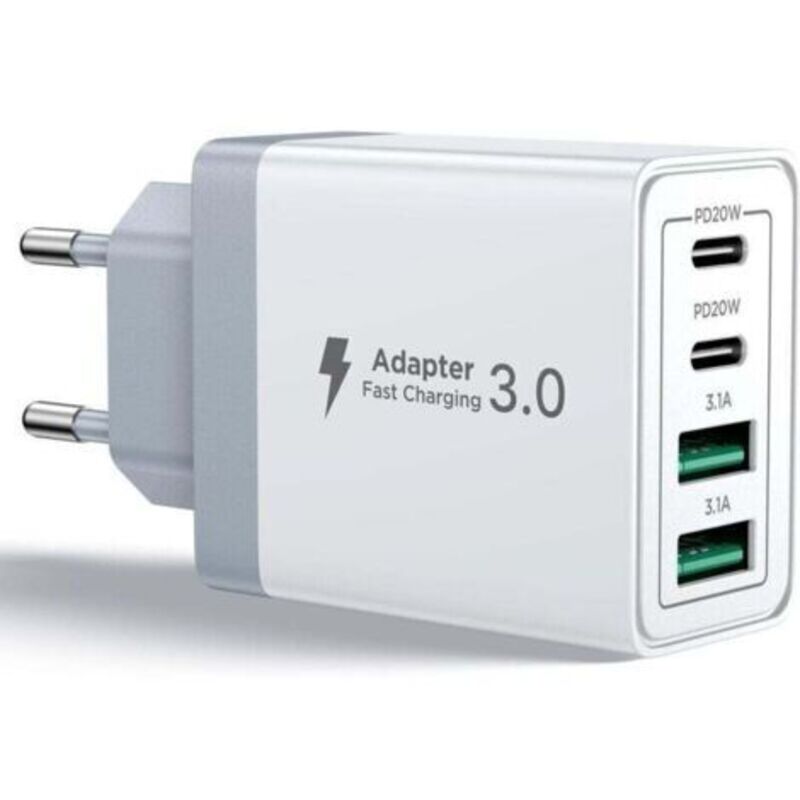 Usb-c-ladegerät, 40w 4-port Usbc-schnellladegerät Für Iphone, Mehrfach-steckdosenadapter Pd+qc 3.1a Typ C Für Iphone 16 15 14 13 12 11 Pro Max X Xs Xr 8 7 6s Plus Mini Se, Ipad, Samsung Galaxy