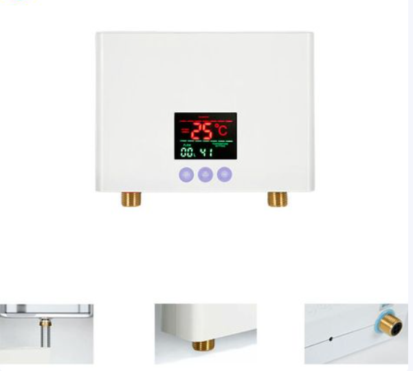 Elektrischer Durchlauferhitzer, Mewmewcat 3kw Mini-durchlauferhitzer Ohne Tank, Wandmontiert Mit Led-anzeige, 3-stufiger Temperaturregelung Und Fernbedienung Für Haus Und Küche