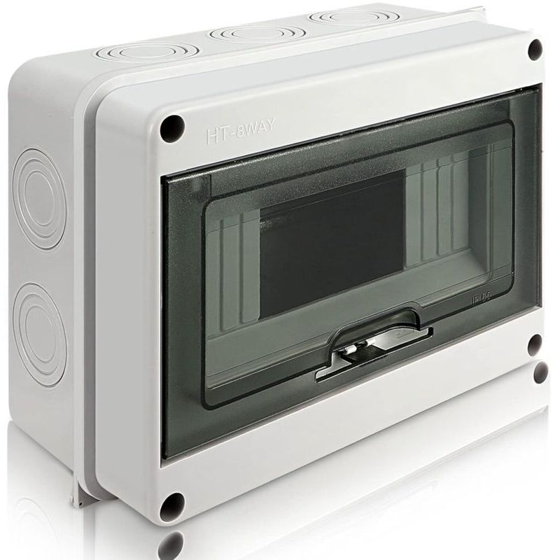 Wasserdichter Elektrischer Schaltschrank Ip65 Für Außenbereich – 1-reihig Für 8 Module – Abs- Und Pc-harz – Stoßfestigkeit Ik08