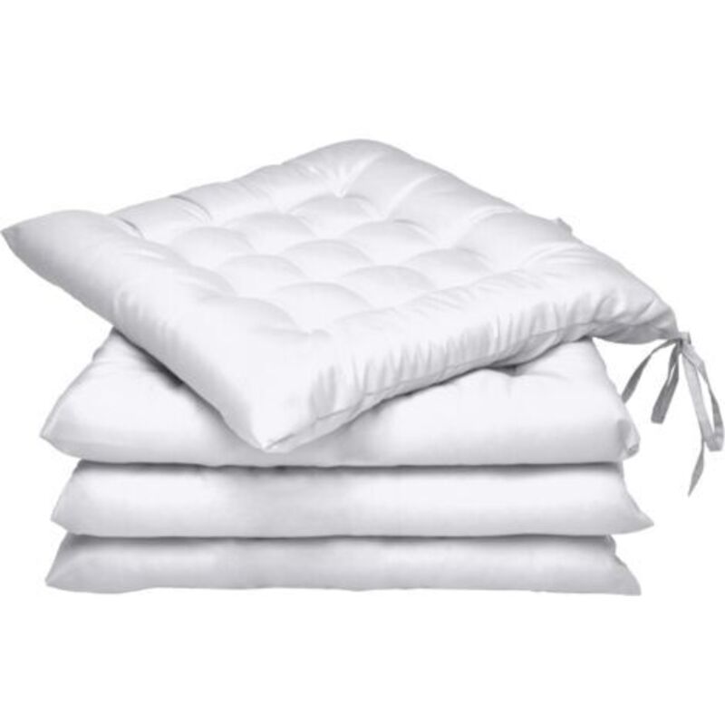 Dicke Außensitzkissen 40x40 Cm – Bezug Aus 100 % Polyester – Füllung Aus Polyamid – 4er-set Für Gartenstühle – Waschbar Bei 30 °c