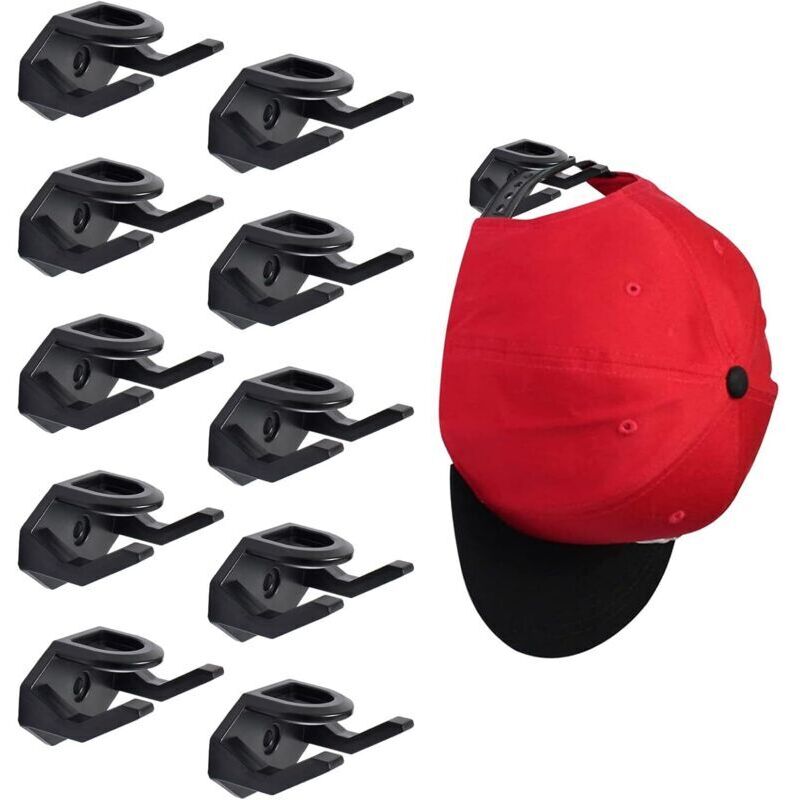 Haken Für Hüte, 10 Stück Selbstklebende Wandhalterungen Für Baseballkappen, Hut-halter, Selbstklebende Wandhaken Für Hüte, Für Tür, Wand, Baseballkappen, Schals