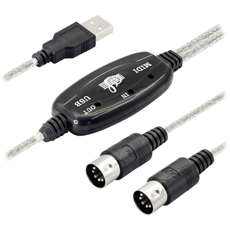 Usb-midi-kabeladapter, Ein-/ausgangsschnittstelle Von Typ-a-stecker Auf 5-polige Midi-din-buchse Mit Led-anzeige Für Musikkeyboard
