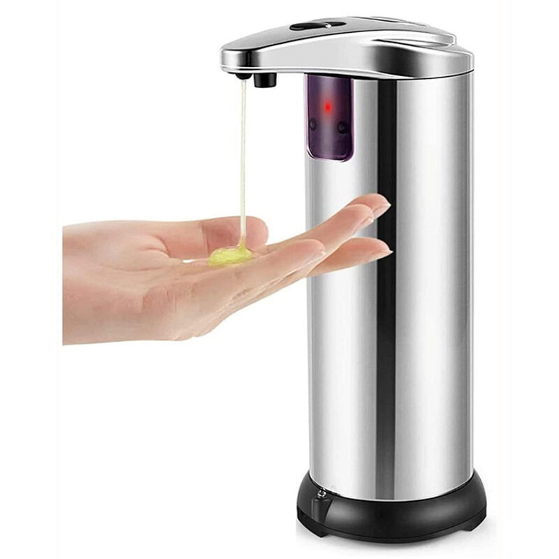 Automatischer Seifenspender 250 Ml – Edelstahl – Wasserdichte Basis – Berührungsloser Sensor Für Badezimmer Und Küche