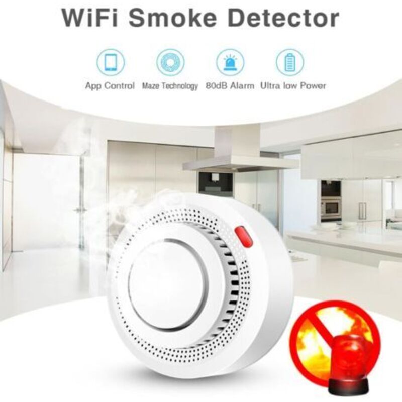 Intelligenter Rauchmelder Und Brandalarm: Wi-fi-rauchmelder Mit App-benachrichtigungen, Kabelloser Rauchmelder Mit Photoelektrischem Sensor Für Das Zuhause, Fernbedienung V
