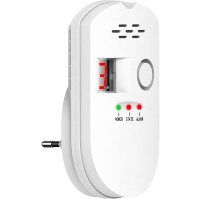 85 Db Gasdetektor Stadtgas Erdgas Lpg Propan Butan Gasalarme Steckbarer Gaswarner Mit Blinkender Lichtwarnung Und Digitalanzeige Für Haus, Küche, Restaurant
