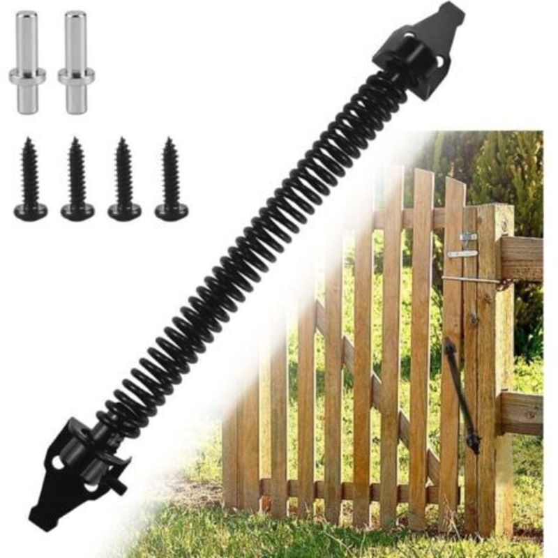 36 Cm Automatischer Türschließer, Federtürschließer, Einstellbarer Zugfeder, Türfeder Mit 2 Schrauben, Für Gartentür, Holztore Und Landwirtschaftliche Zäune