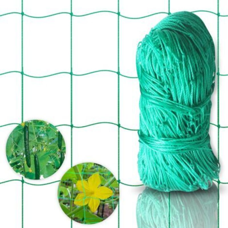 Breitmaschiges Kletternetz 1,8 X 2,7 M – Robustes Polyethylen Für Gurken, Tomaten Und Kletterpflanzen – Einfache Installation - 7m-inhhub