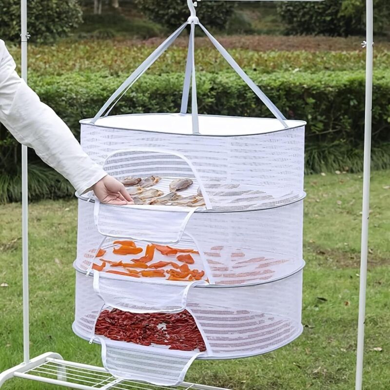 Trocknungsnetz Für Pflanzen, 3-schichtiges Faltbares Hängenetz Mit Reißverschlüssen, Zum Aufhängen Von Kräutern, Aufbewahrungsnetz-zelt Für Kräuter, Trockenkorb Für Gemüse Und Pflanzen