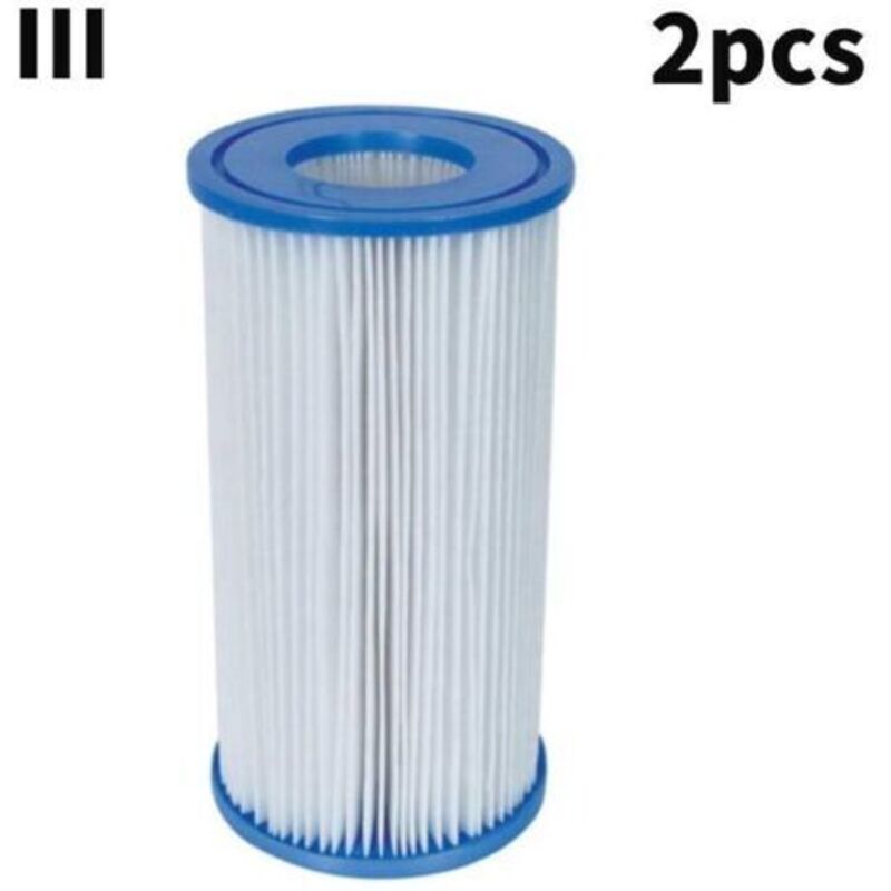 Schwimmbadfilter 2 Stück, Spa-filter, Poolreiniger Für Bestway (iii), Weiß Und Blau, 10,7 X 20,7 Cm, Passend Als Ersatzfilter Für Bestway Iii/a