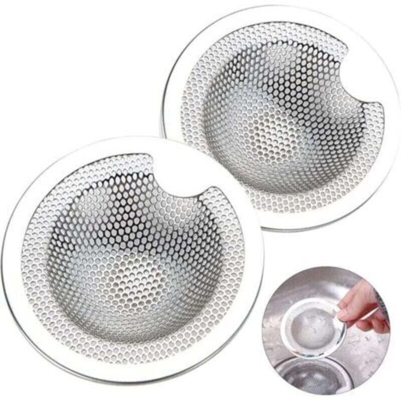 2 Stück Edelstahl-spülenfilter - Küchenablauffilter Aus Edelstahl - Abdeckgitter Für Den Ausguss - Sieb Für Die Küchenspüle - Gitter Für Küche, Badezimmer, Waschbecken Und Badewannen
