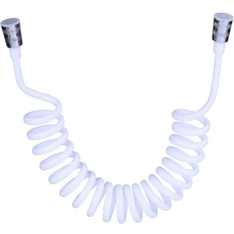 Flexibler Duschschlauch, Schaum-duschschlauch Mit Kupferstopfen, Teleskopischer Federschlauch, Einziehbarer Schlauch Für Handbrause, Wc Und Bidet (3m Weiß)